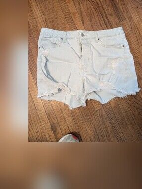 Old Navy Light Blue Distressed Denim Shorts Size 12